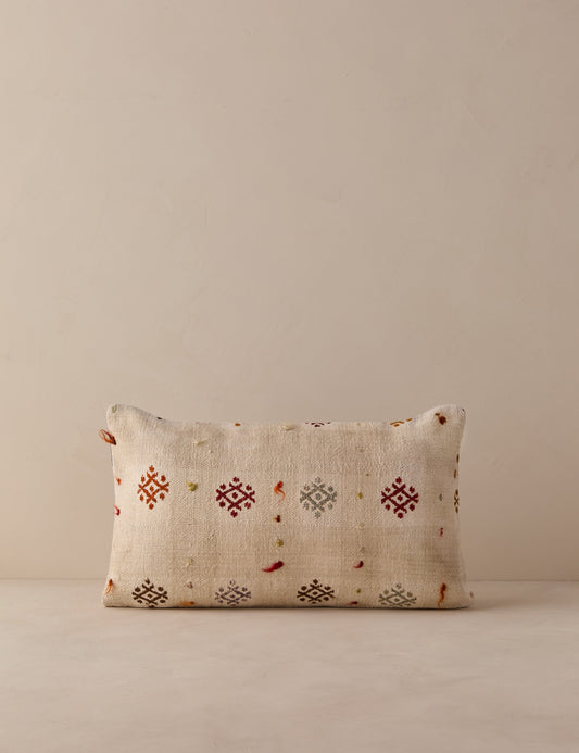 Vintage Lumbar Pillow No. 330, 12" x 20"