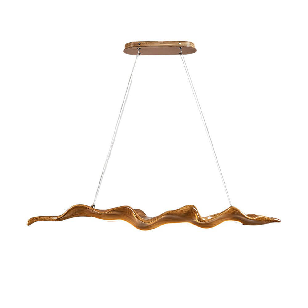 Wood Pendant Light Chandelier Wave Elegant Japanese LED Light