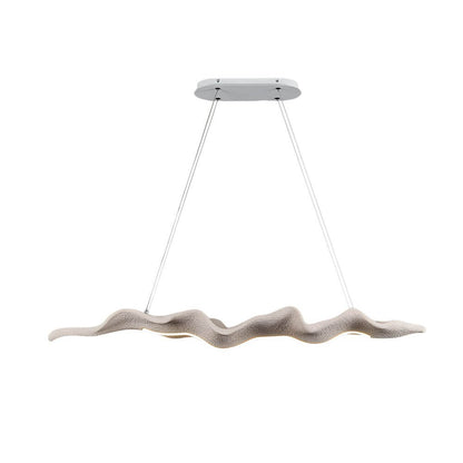 Wood Pendant Light Chandelier Wave Elegant Japanese LED Light