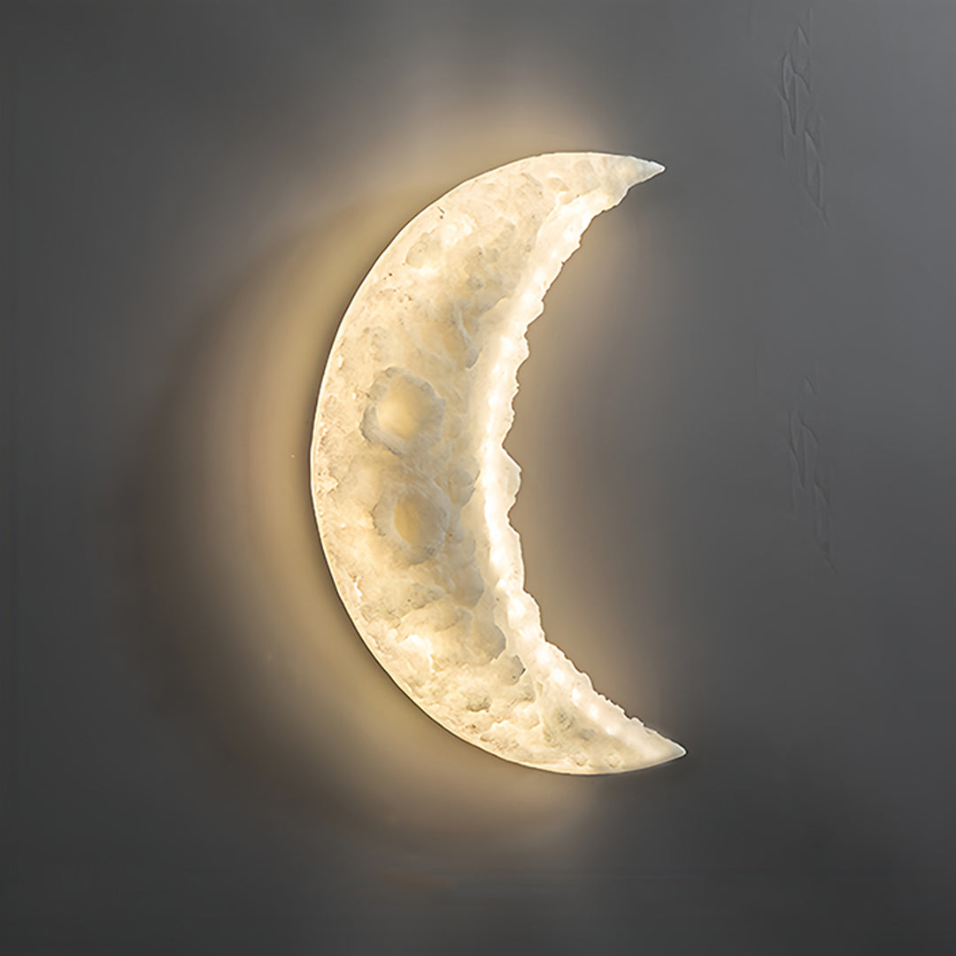 Wall Light Moon Modern Minimalist Resin Bedroom Textured Crescent Lamp