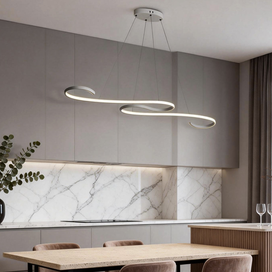 White Chandeliers Modern Creativity Wave Curve Ceiling Light