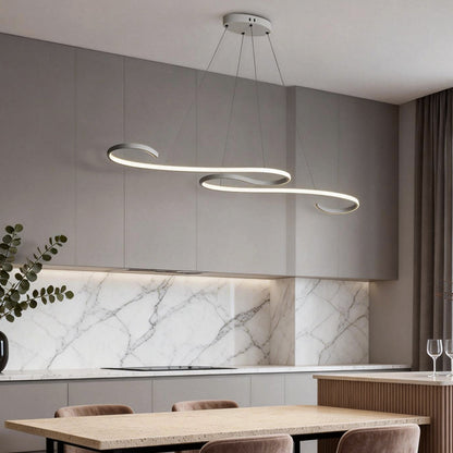 White Chandeliers Modern Creativity Wave Curve Ceiling Light