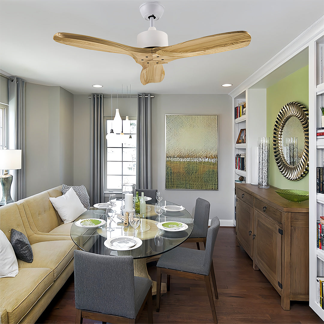 Wood Ceiling Fans with Light Modern 3-Blade Fandelier Ceiling Fans