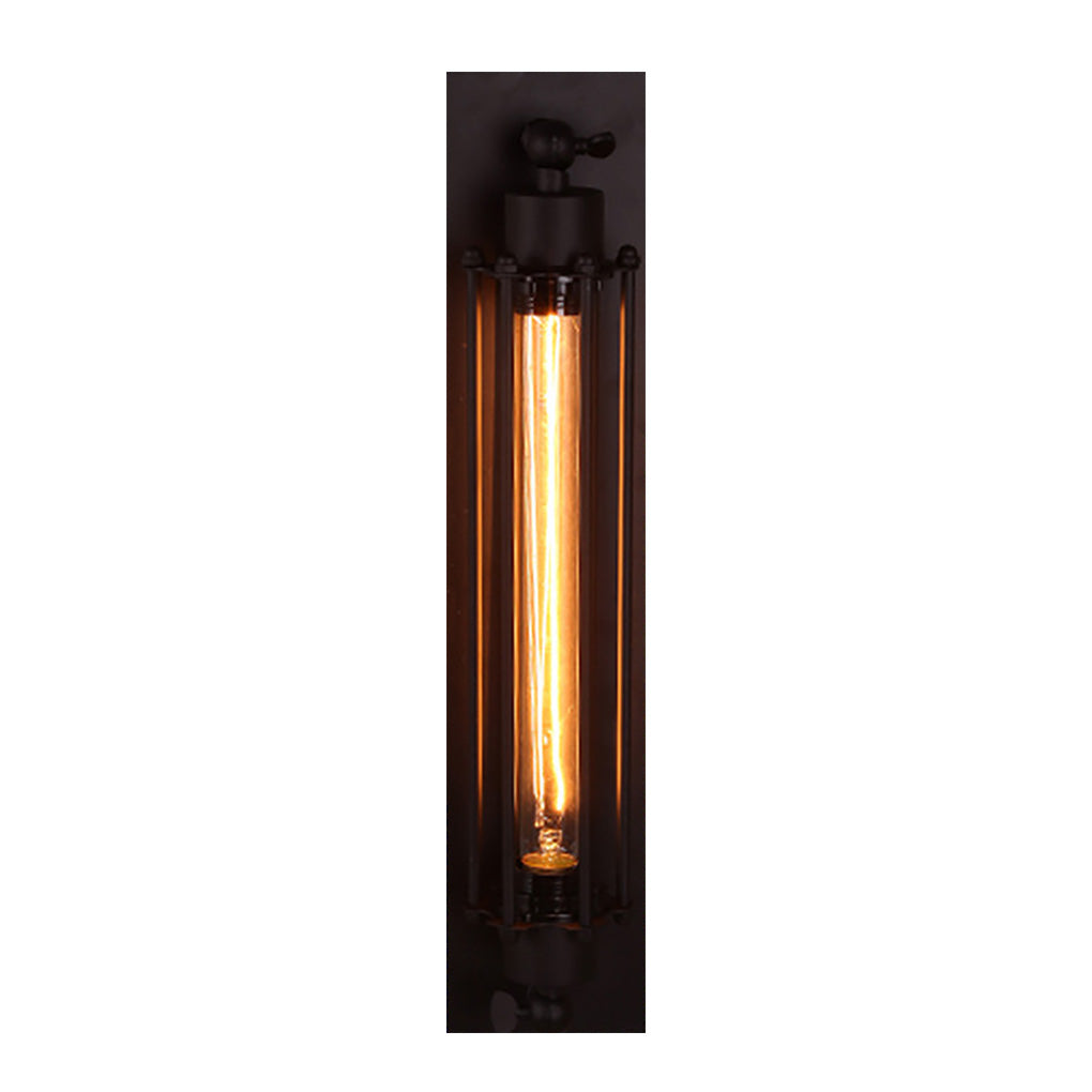 [Open-Box]Vintage Industrial Wall Sconce Black Iron Linear Lamp