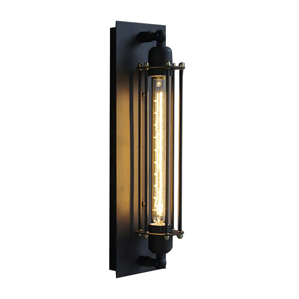 [Open-Box]Vintage Industrial Wall Sconce Black Iron Linear Lamp