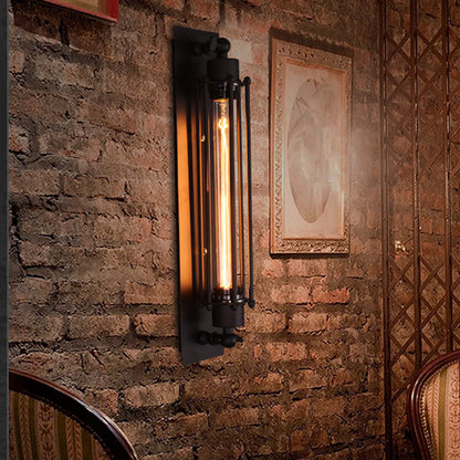 [Open-Box]Vintage Industrial Wall Sconce Black Iron Linear Lamp