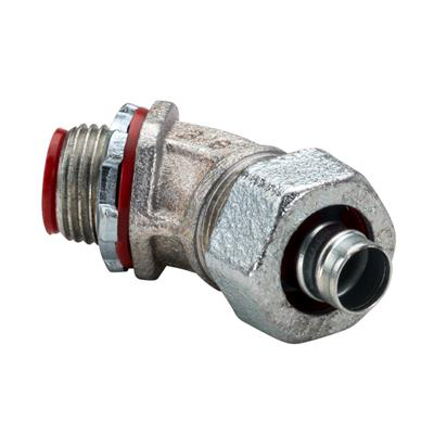 2" 45° Liquidtight Connector, HDG, with Insulated Throat