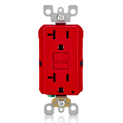 20 Amp, Self Test, Non Tamper-Resistant GFCI Outlet with LED Indicator Light