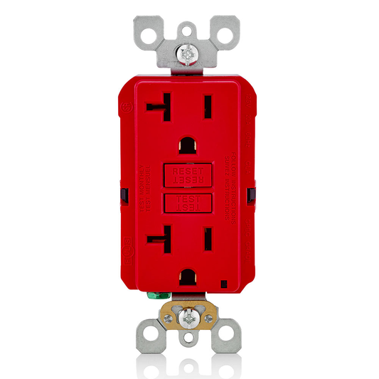 20 Amp, Self Test, Non Tamper-Resistant GFCI Outlet with LED Indicator Light
