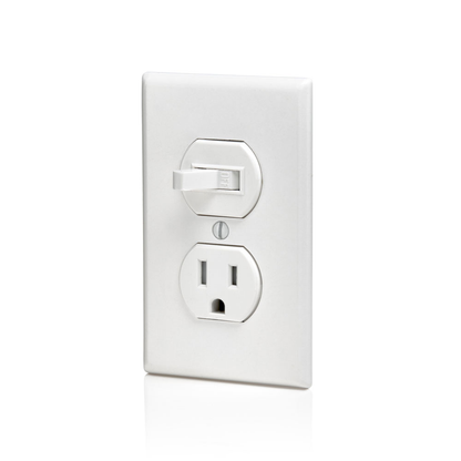 15 Amp Tamper-Resistant Outlet/Receptacle / Single-Pole Switch Combination Device, Grounding, White