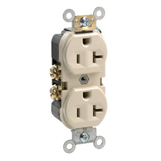 20 Amp Duplex Receptacle/Outlet, Commercial Grade, Self-Grounding