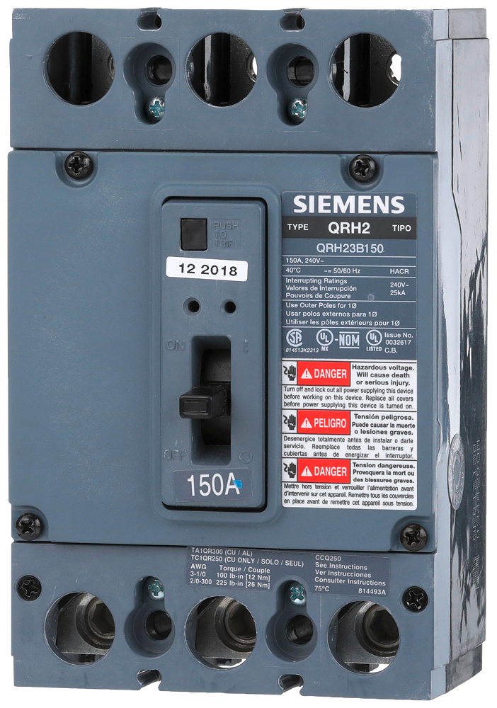 BREAKER QR 3P 150A 240V 25KA