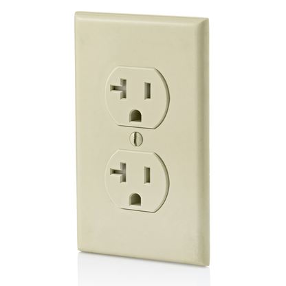 20 Amp Duplex Tamper-Resistant Outlet/Receptacle, Grounding, Ivory
