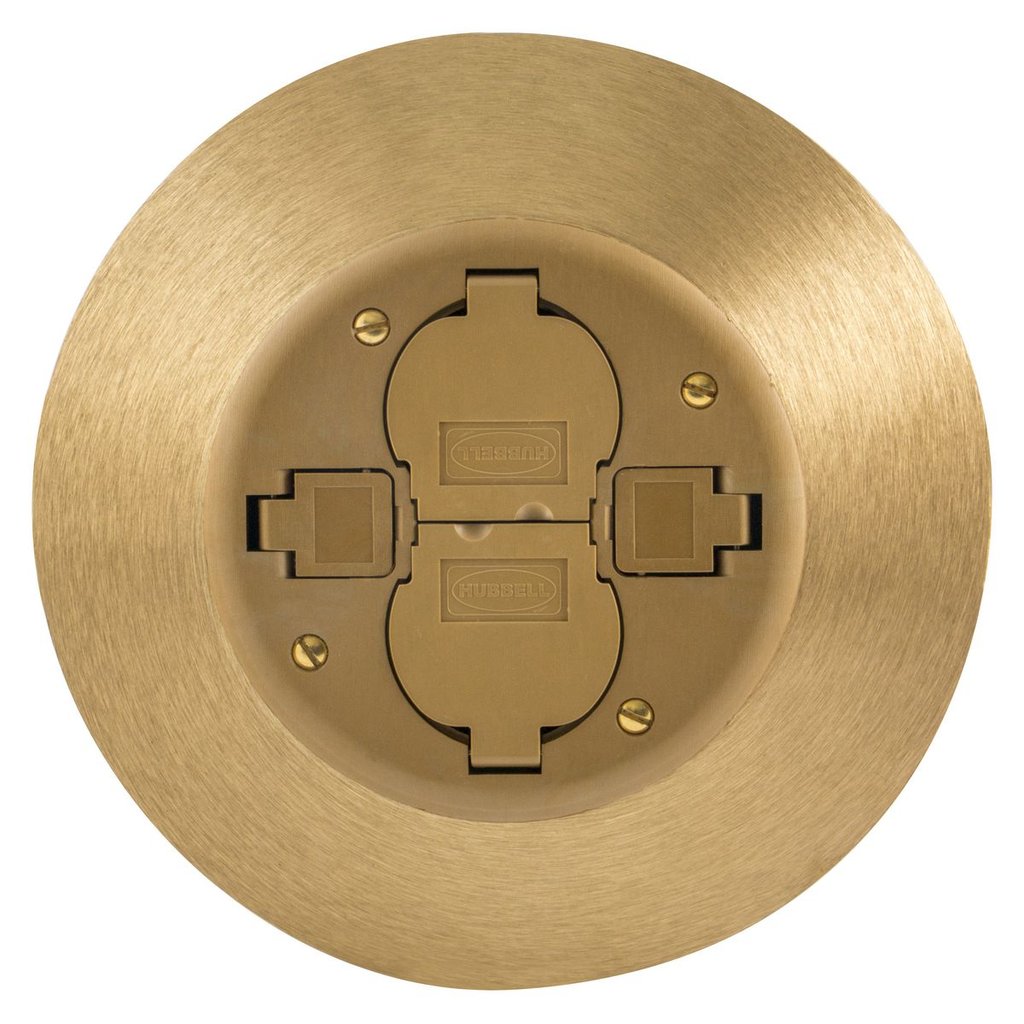 2x2 Flush Duplex Series, Complete Unit, Brass Finish