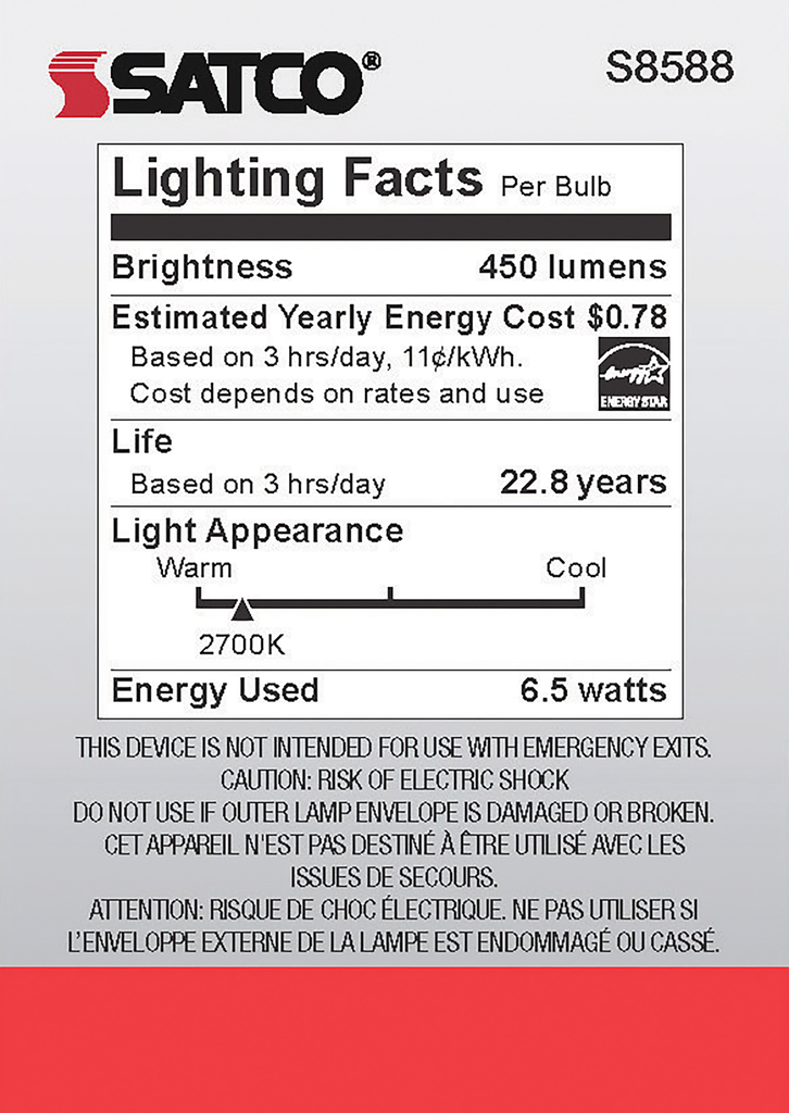 6.5 Watt; LED MR16 LED; 2700K; 40 deg. Beam Angle; GU10 base; 120 Volt