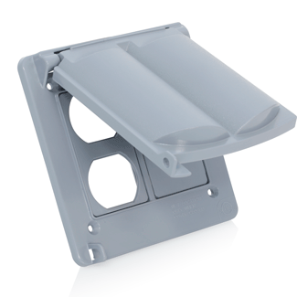 2-Gang Weatherproof Cover, Polycarbonate, Gray
