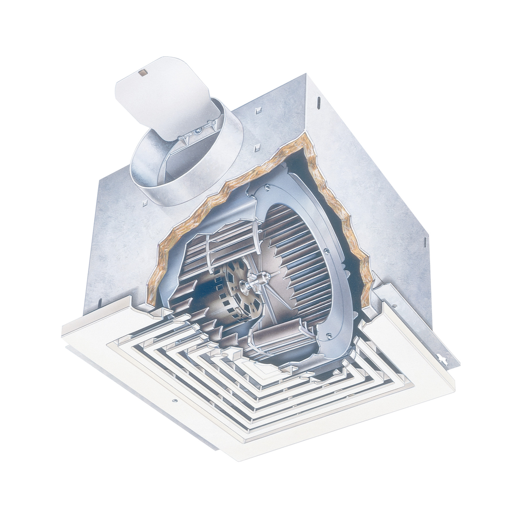 Broan® LOSONE SELECT™ 109 CFM High Capacity Ceiling Mount Ventilation Fan, 0.9 Sones