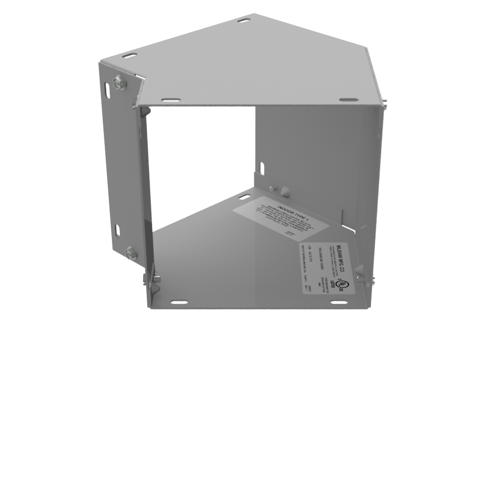 7.656x6x7.656 Wireway Elbow 45 Corner ANSI 61 Gray Steel
