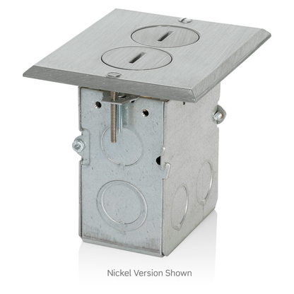 20 Amp 1-Gang Floor Box Assembly, Commercial Grade, Tamper-Resistant, Self-Grounding