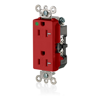 20 Amp Decora Plus Duplex Receptacle/Outlet, Hospital Grade, Tamper-Resistant, Self-Grounding