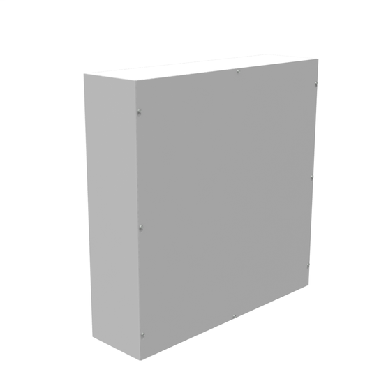 30x8x30 Screw Cover Type 1 UL Listed Steel No Knockouts ANSI 61 Gray Cover With Teardrop Slots Mounting Holes In Back