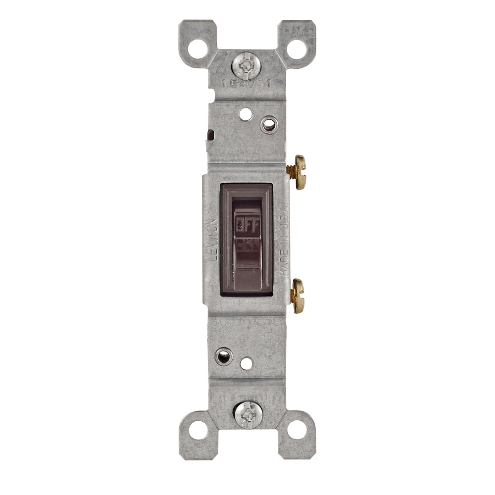 15 Amp Single-Pole Toggle Switch, Non-Grounding, Brown