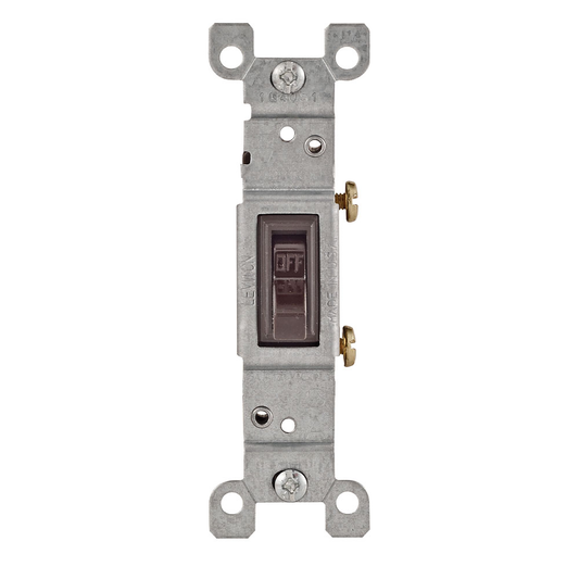 15 Amp Single-Pole Toggle Switch, Non-Grounding, Brown
