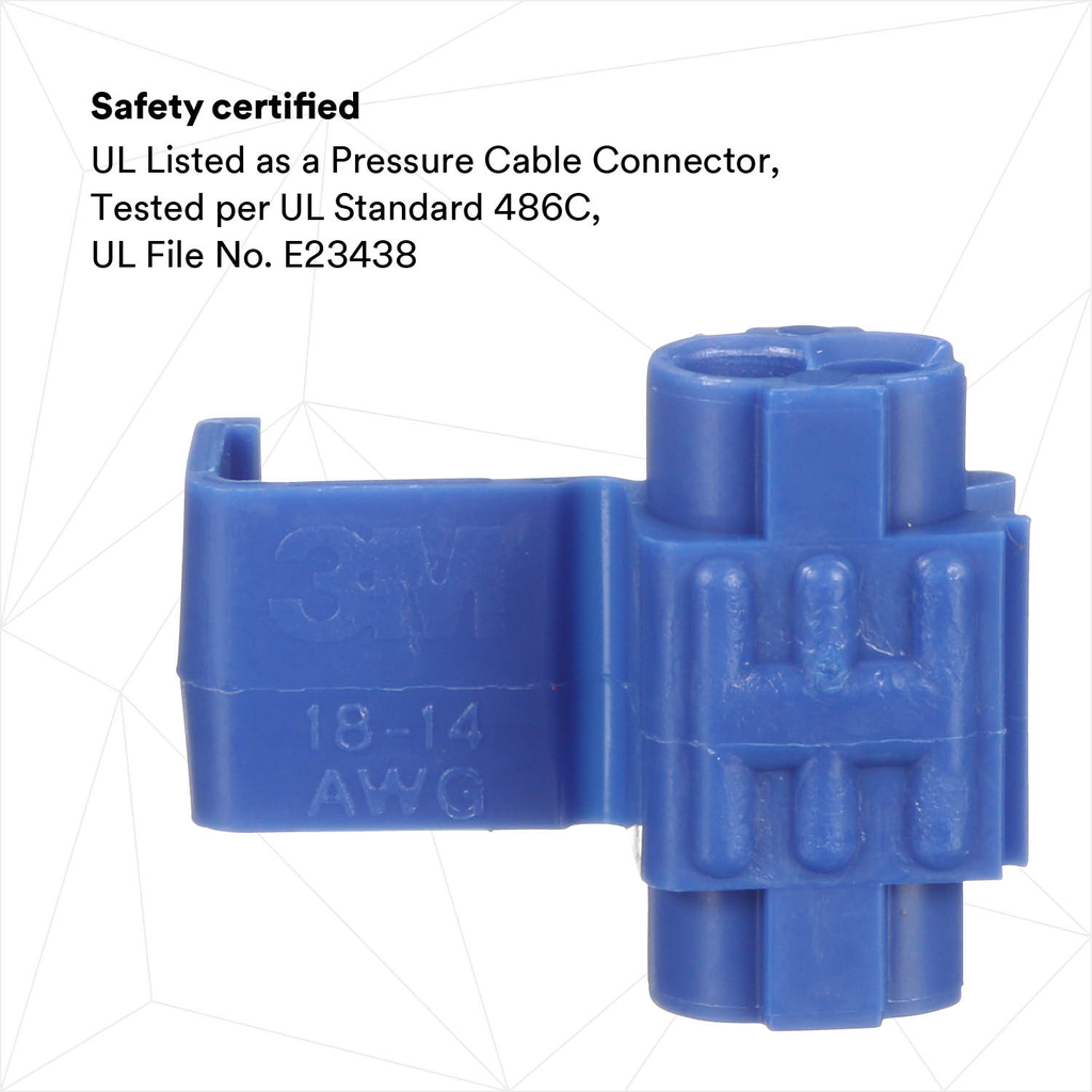 3M Scotchlok Electrical IDC 560B-POUCH, Blue, 1816 AWG (solid/stranded), 14 AWG (stranded), 100 per pouch, 1000/case