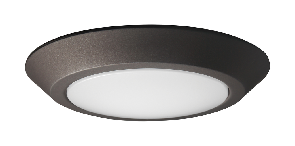 7 in.; LED Flush Mount Fixture; Disk Light; Mahogany Bronze Finish; 3000K