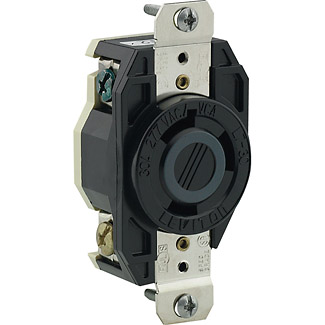 30 Amp, 277 Volt, Flush Mount Locking Receptacle, Industrial Grade