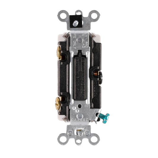 3-Way Decora Switch, 20A, 120/177V, 1-Pole, Black, Back/Side Wired