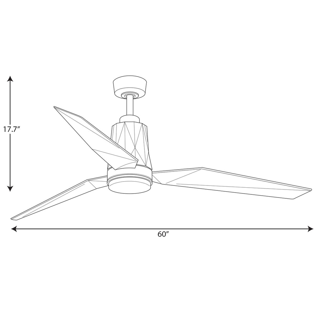 Bixby Collection 60" Indoor/Outdoor Four-Blade Black Chrome Ceiling Fan