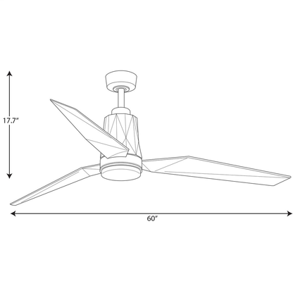 Bixby Collection 60" Indoor/Outdoor Four-Blade Black Chrome Ceiling Fan