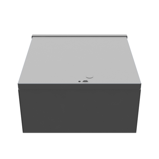 12x6x12 Screw Cover Type 3R UL Listed Steel No Knockouts ANSI 61 Gray Quad D Knockout For Lock Emboss Mounting Holes In Back