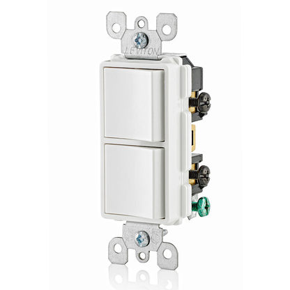 15 Amp Decora Single-Pole / 3-Way Combination Switch, Grounding, White