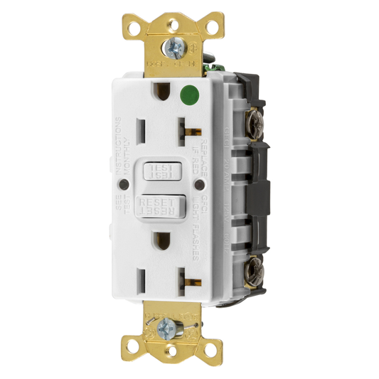 20A GFCI Receptacle, 125VAC,5-20R,White