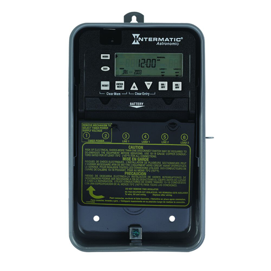 Astronomic 7-Day 2-Circuit Electronic Control, 120-277 VAC, 2-SPST, Indoor Metal Enclosure