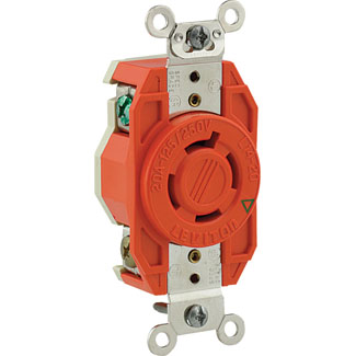 20 Amp, 125/250 Volt, Flush Mount Locking Receptacle, Industrial Grade