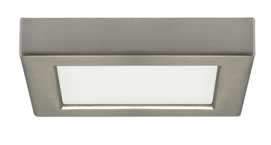 10.5 watt; 5.5" Flush Mount LED Fixture; 2700K; Square Shape; Brushed Nickel Finish; 120 volts
