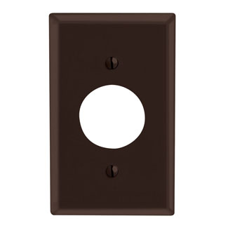 1-Gang Single 1.406 Outlet/Receptacle Wallplate, Standard Size, Thermoset, Brown
