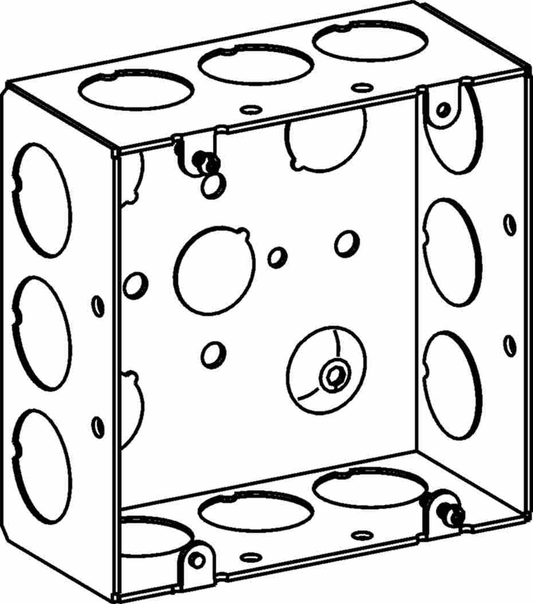 2-1/8" DEEP, 4-11/16" SQUARE (5S) BOX WELDED WITH 3/4" KO
