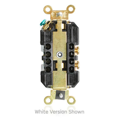 15 Amp Duplex Receptacle/Outlet, Industrial Grade, Tamper-Resistant, Self-Grounding
