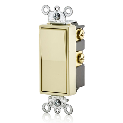 15 Amp Decora Rocker 4-Way Switch, Grounding, Ivory