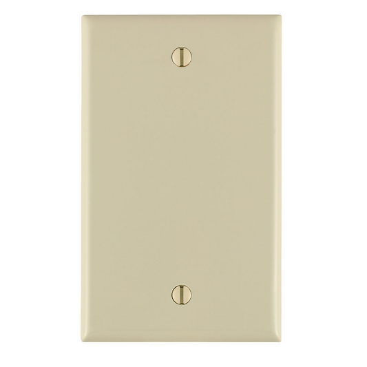 1-Gang Blank Wallplate, Standard Size, Thermoplastic Nylon, Light Almond