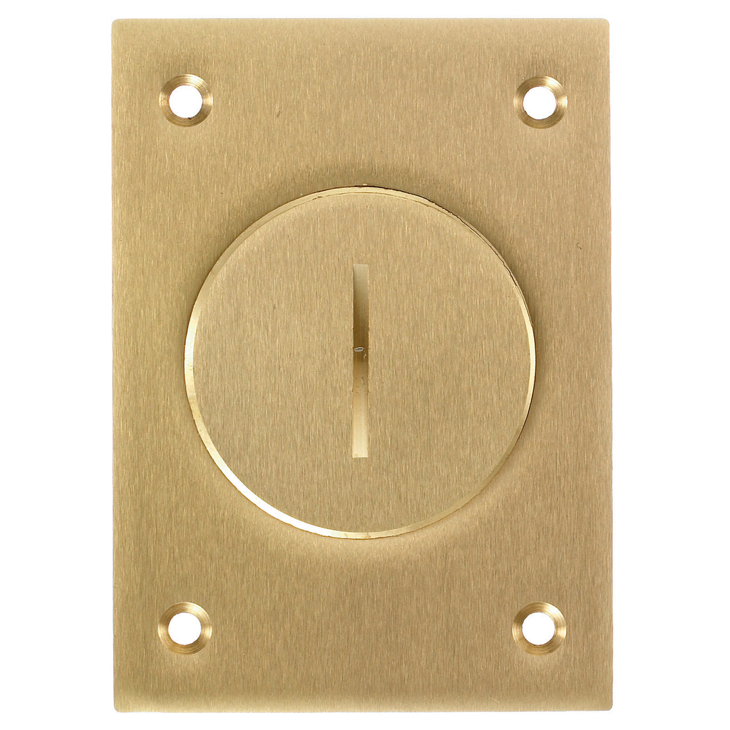 1-Gang Cover, Retangular, 2-1/8" Threaded Opening, Brass