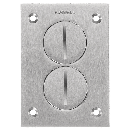 1-Gang Cover, Rectangular, Duplex Threaded Plugs, Aluminum