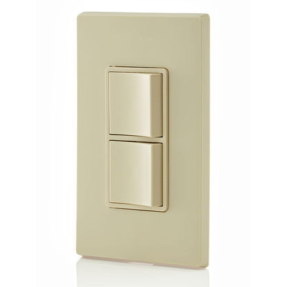 15 Amp Decora Single-Pole / Single-Pole Combination Switch, Grounding, Ivory