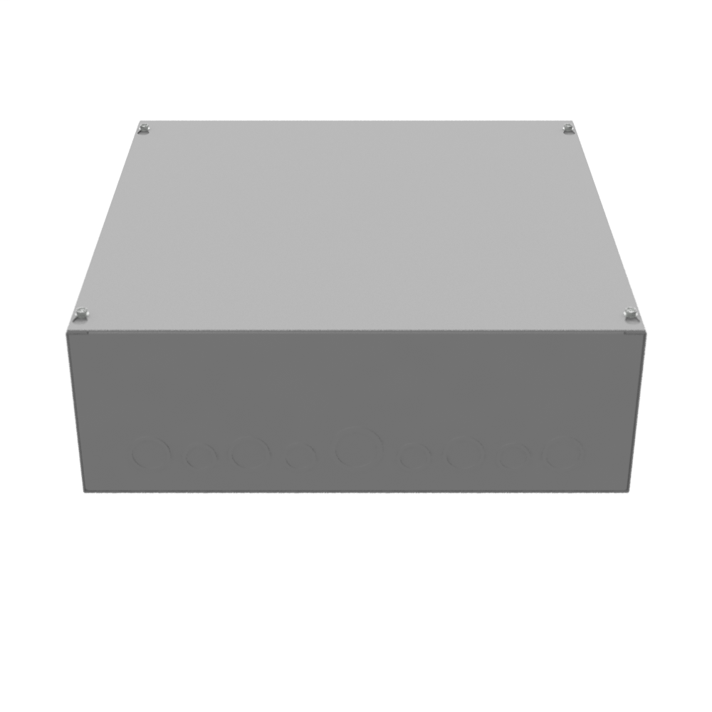 18x6x18 Screw Cover Type 1 UL Steel KOs Gray Cover w/Teardrop Slots Holes In Back