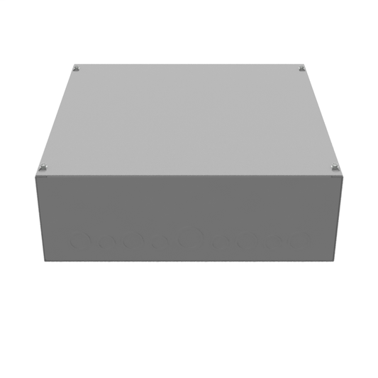 18x6x18 Screw Cover Type 1 UL Steel KOs Gray Cover w/Teardrop Slots Holes In Back