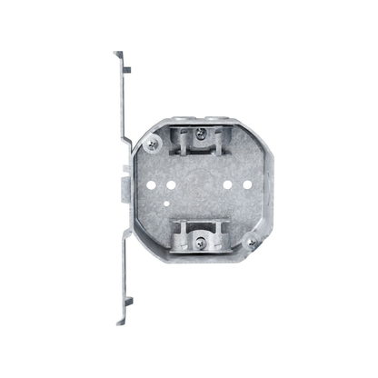 4 in. Octagon Box, Drawn, 1-1/2 in. Deep, Two 1/2 in. KO's & AC/MC/Flex Clamps, TS Bracket